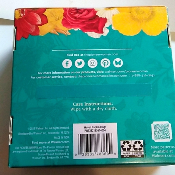 Nwt Pioneer Woman Woven Napkin Rings (Set of 4) - Picture 6 of 7